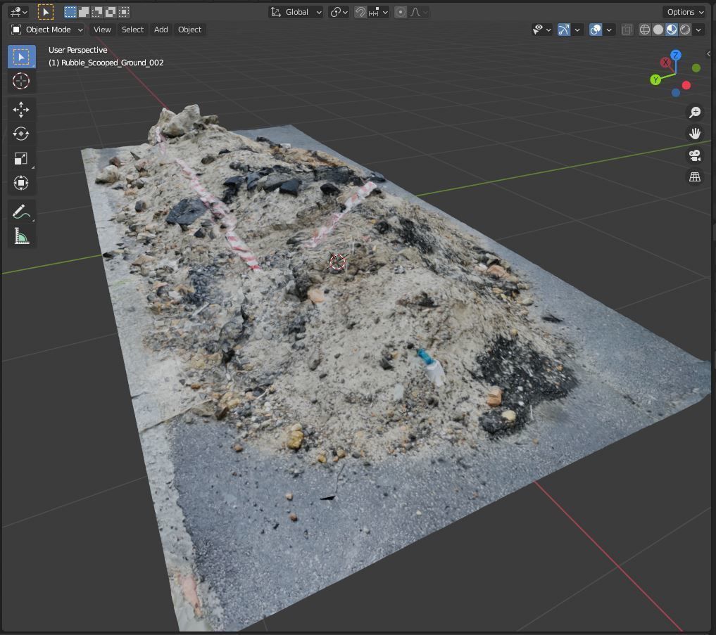 Rubble Scooped Ground 002 3D model_2