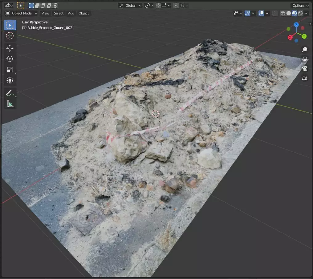 Rubble Scooped Ground 002 3D model_0