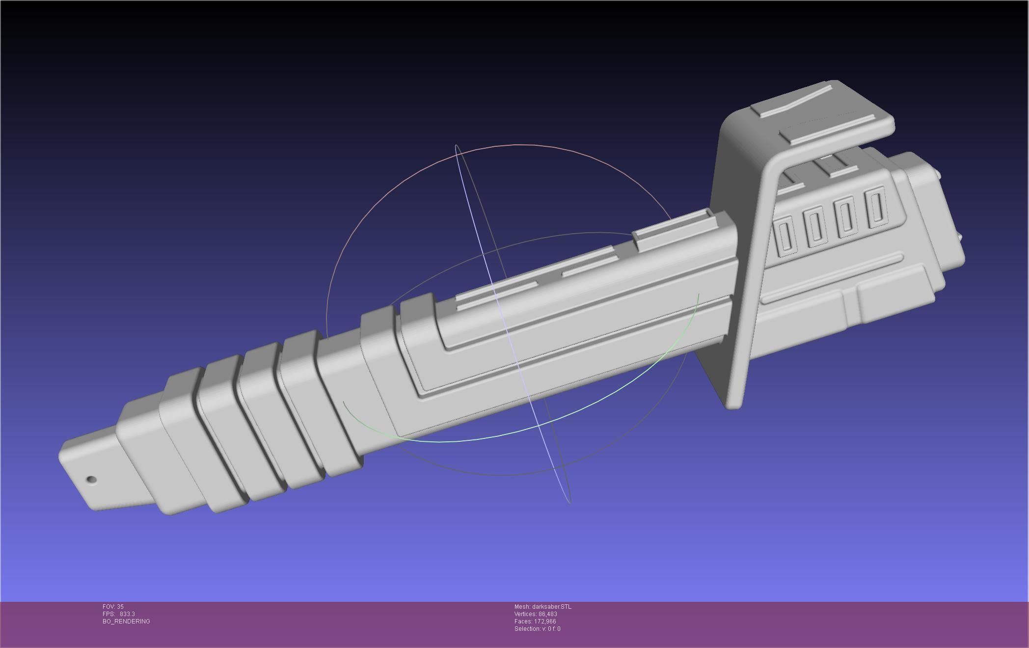 Star Wars The Mandalorian Darksaber Basic Printable Model 3D print model_95