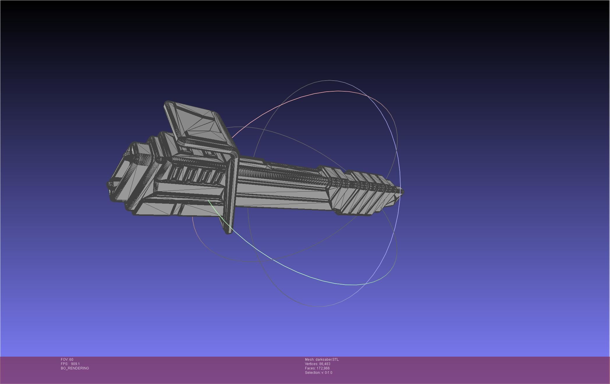 Star Wars The Mandalorian Darksaber Basic Printable Model 3D print model_71