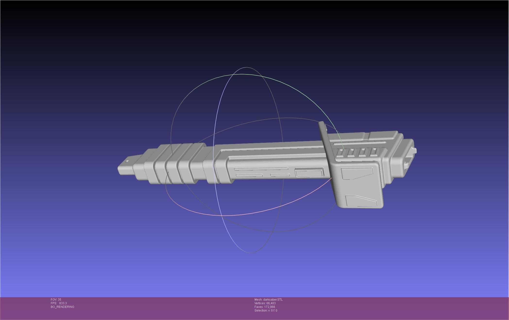 Star Wars The Mandalorian Darksaber Basic Printable Model 3D print model_101