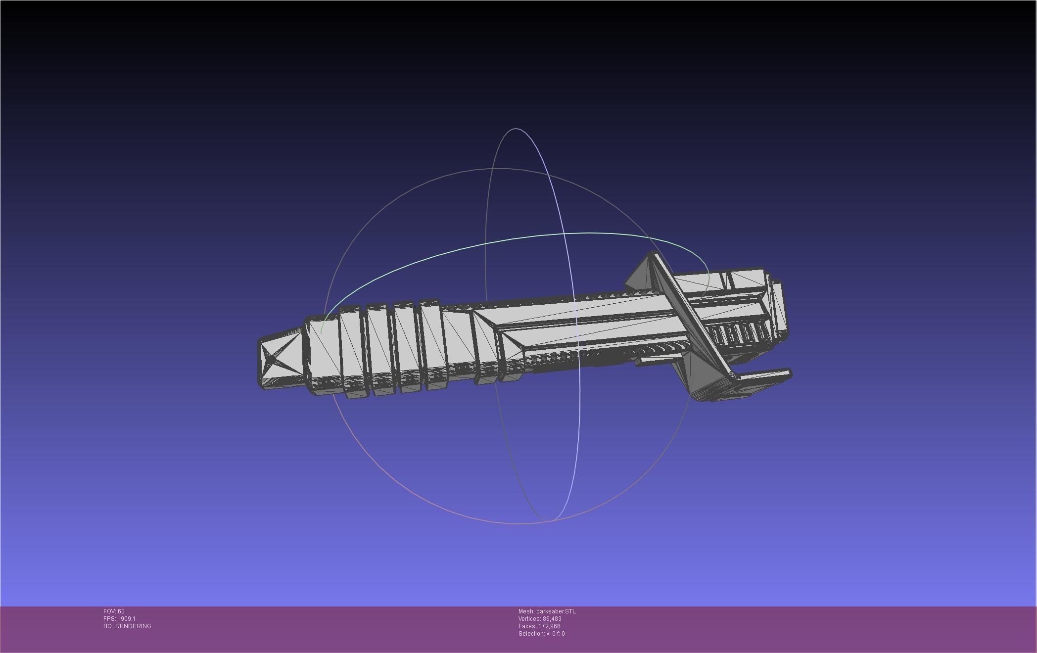 Star Wars The Mandalorian Darksaber Basic Printable Model 3D print model_67