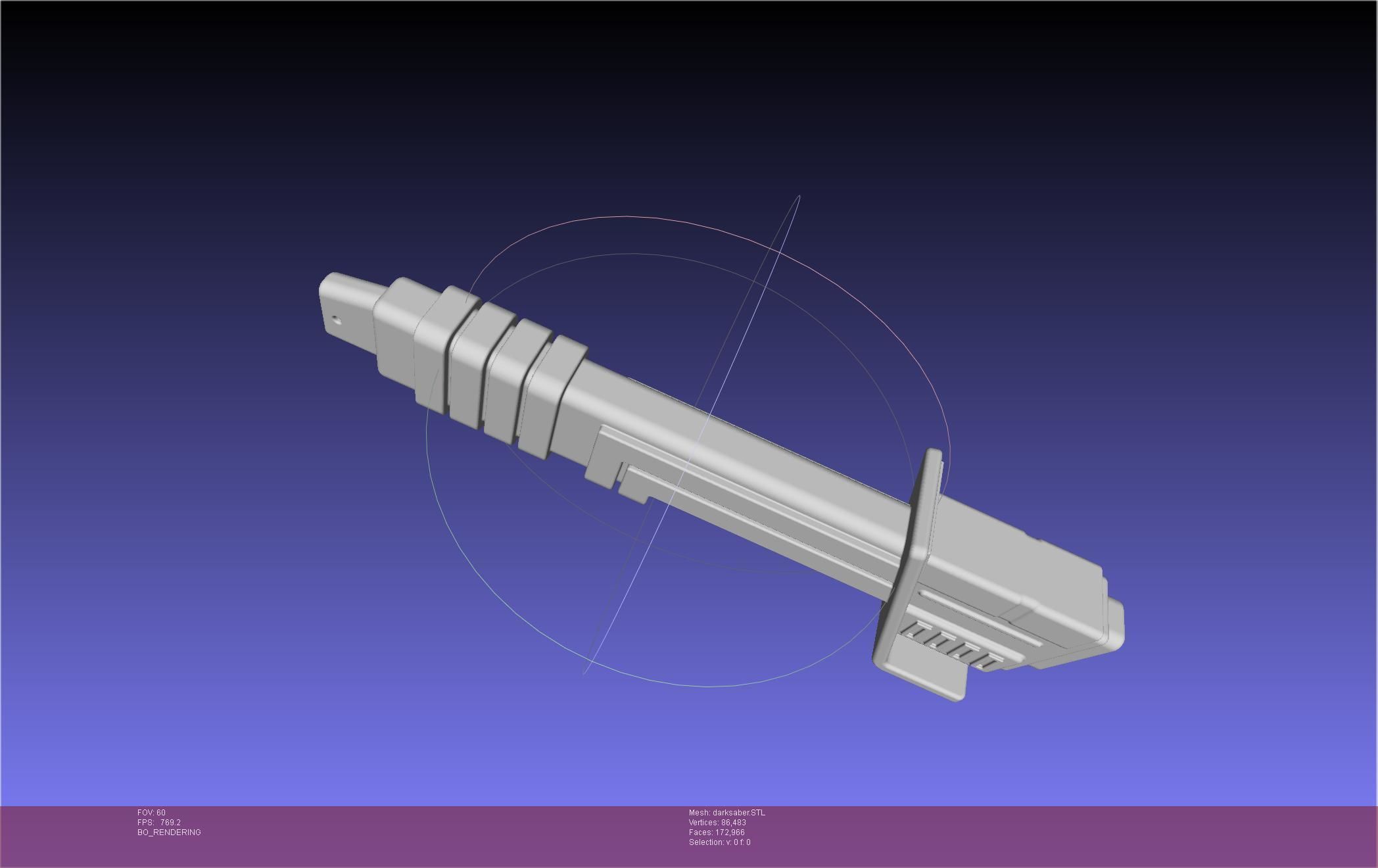 Star Wars The Mandalorian Darksaber Basic Printable Model 3D print model_61