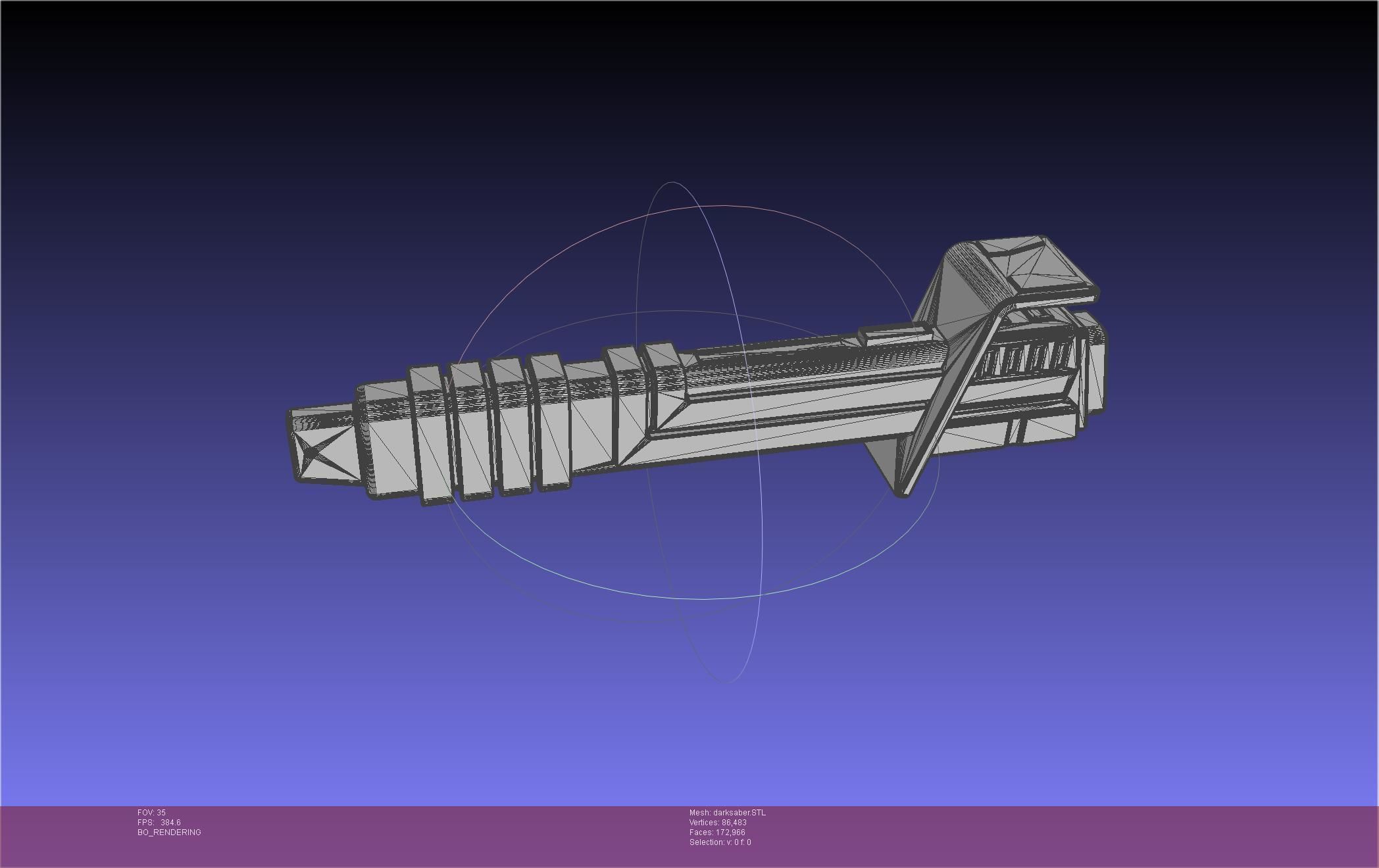 Star Wars The Mandalorian Darksaber Basic Printable Model 3D print model_82