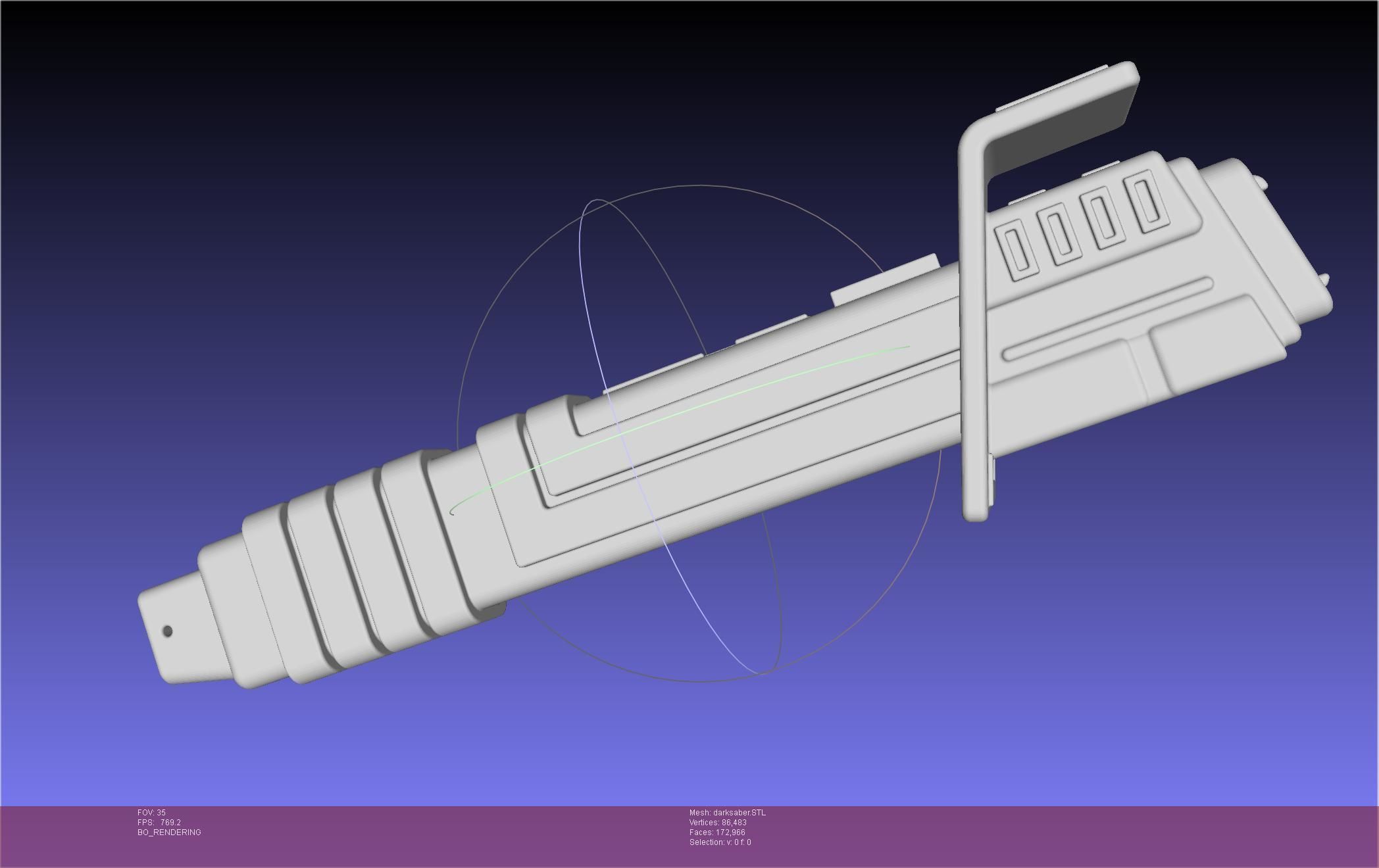 Star Wars The Mandalorian Darksaber Basic Printable Model 3D print model_97