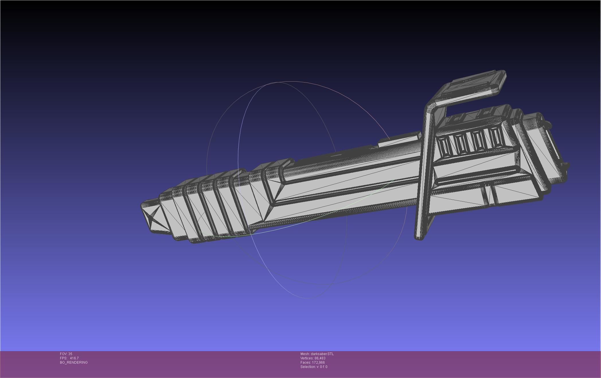 Star Wars The Mandalorian Darksaber Basic Printable Model 3D print model_88