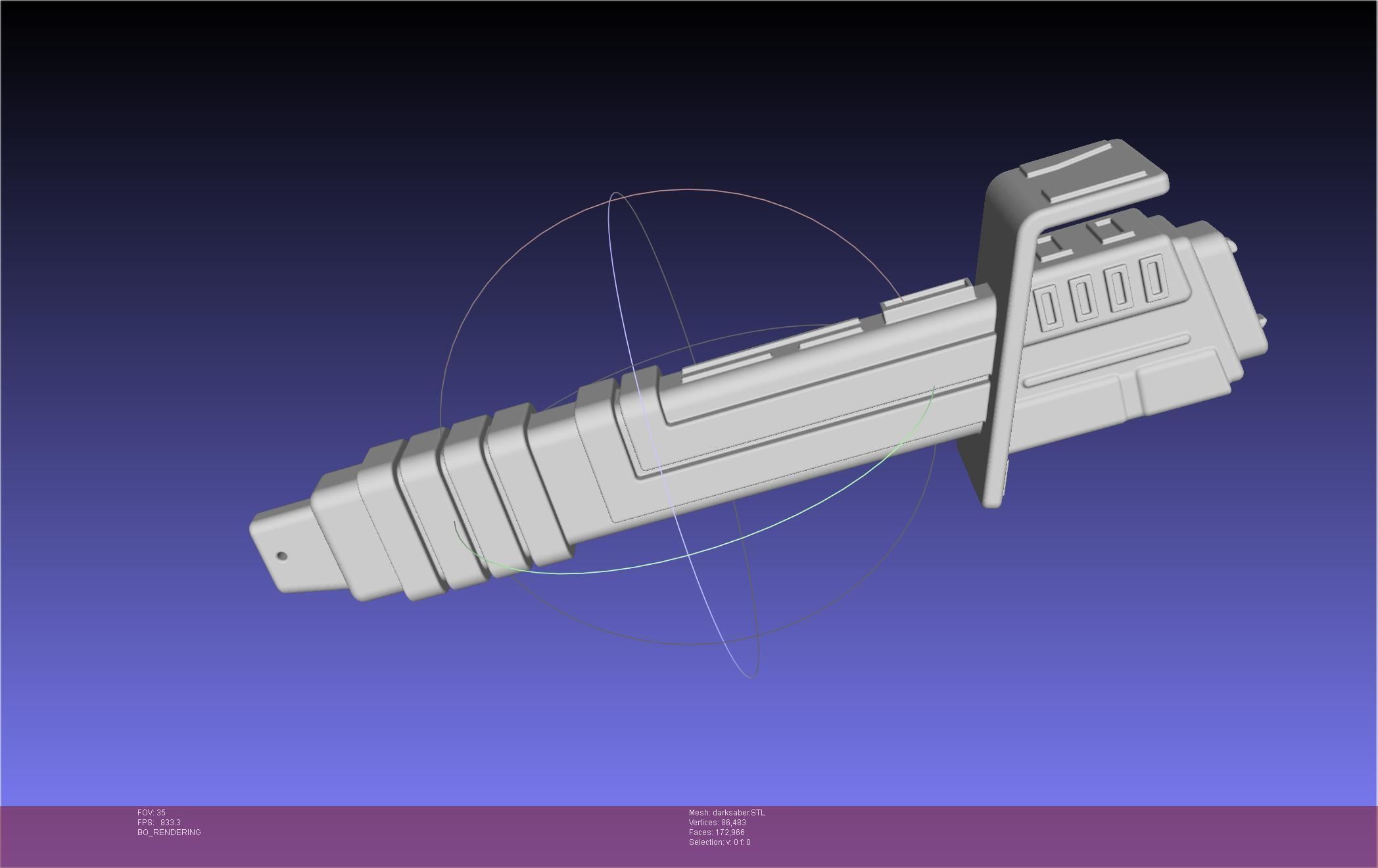 Star Wars The Mandalorian Darksaber Basic Printable Model 3D print model_91