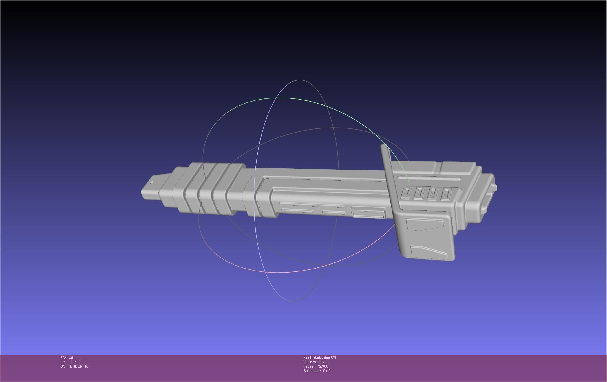 Star Wars The Mandalorian Darksaber Basic Printable Model 3D print model_100