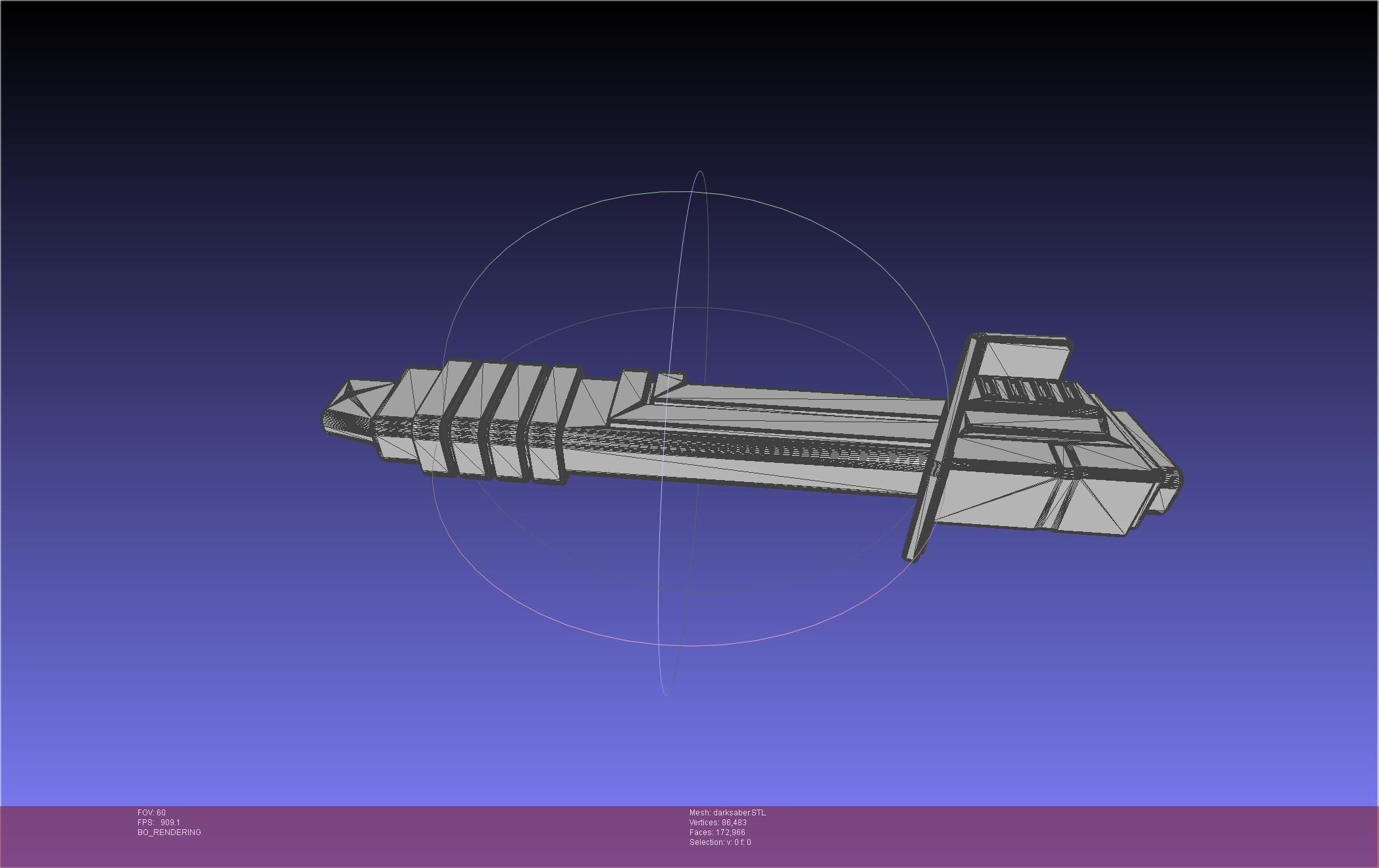 Star Wars The Mandalorian Darksaber Basic Printable Model 3D print model_62