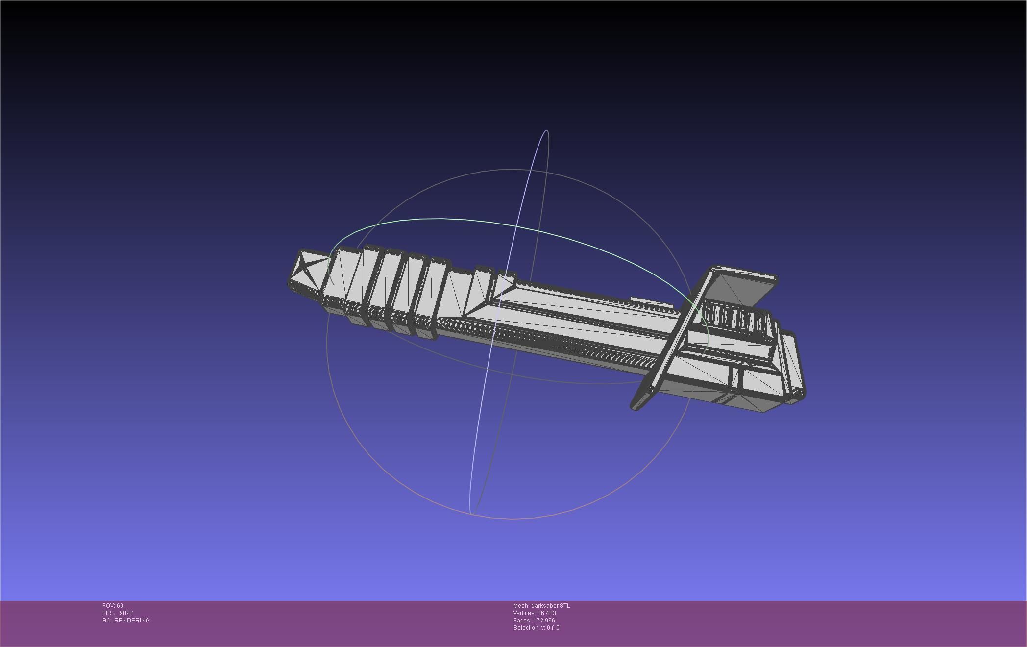 Star Wars The Mandalorian Darksaber Basic Printable Model 3D print model_69