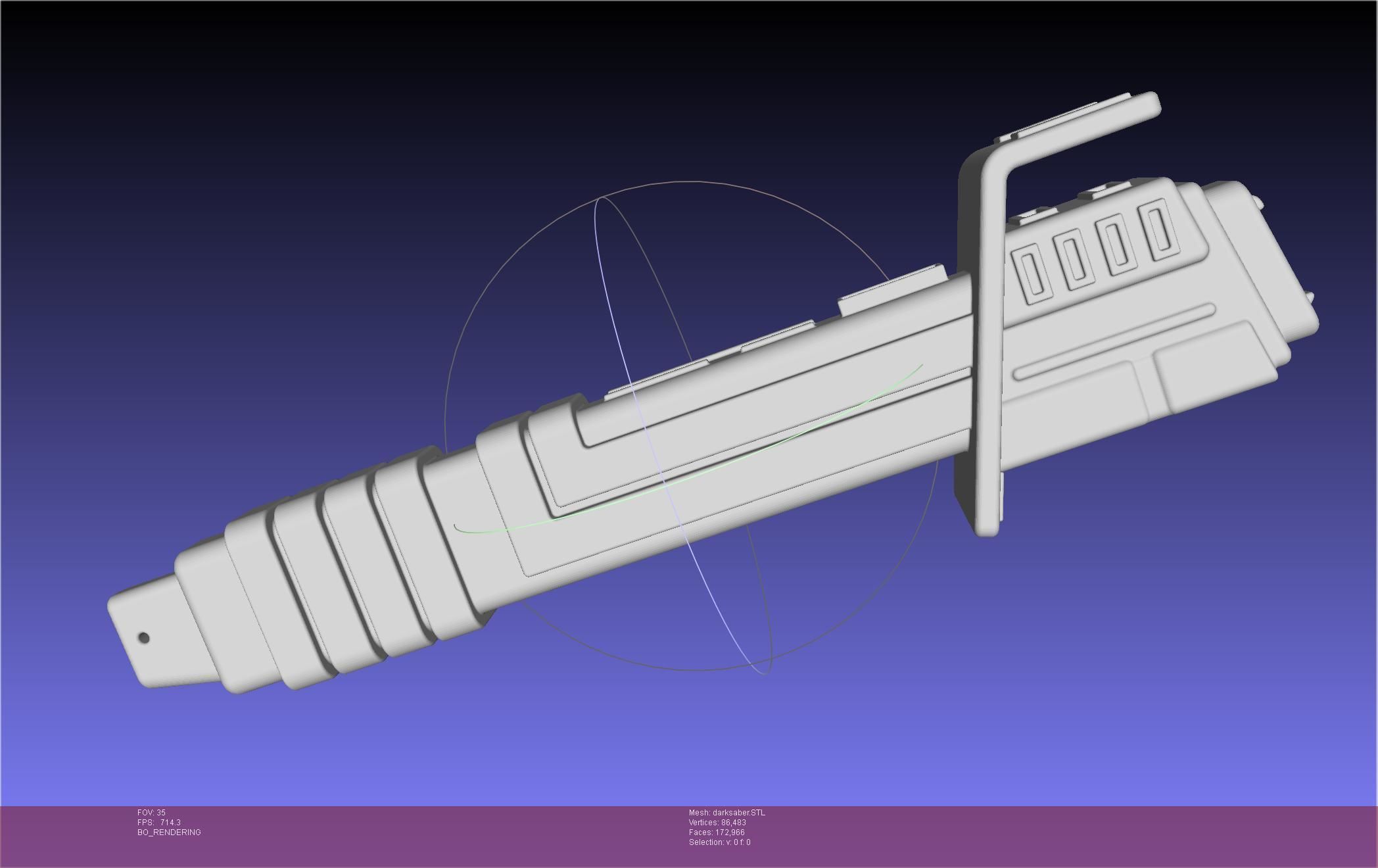 Star Wars The Mandalorian Darksaber Basic Printable Model 3D print model_96