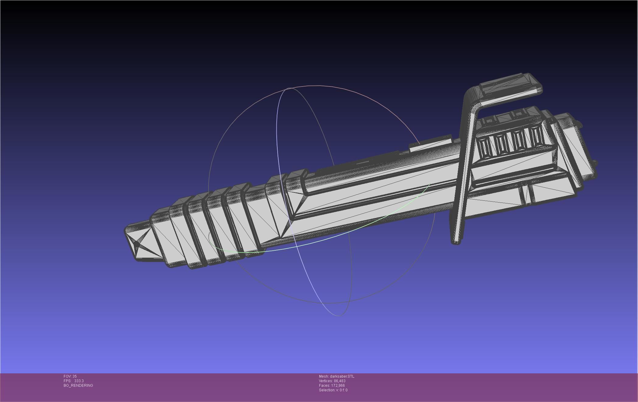 Star Wars The Mandalorian Darksaber Basic Printable Model 3D print model_87