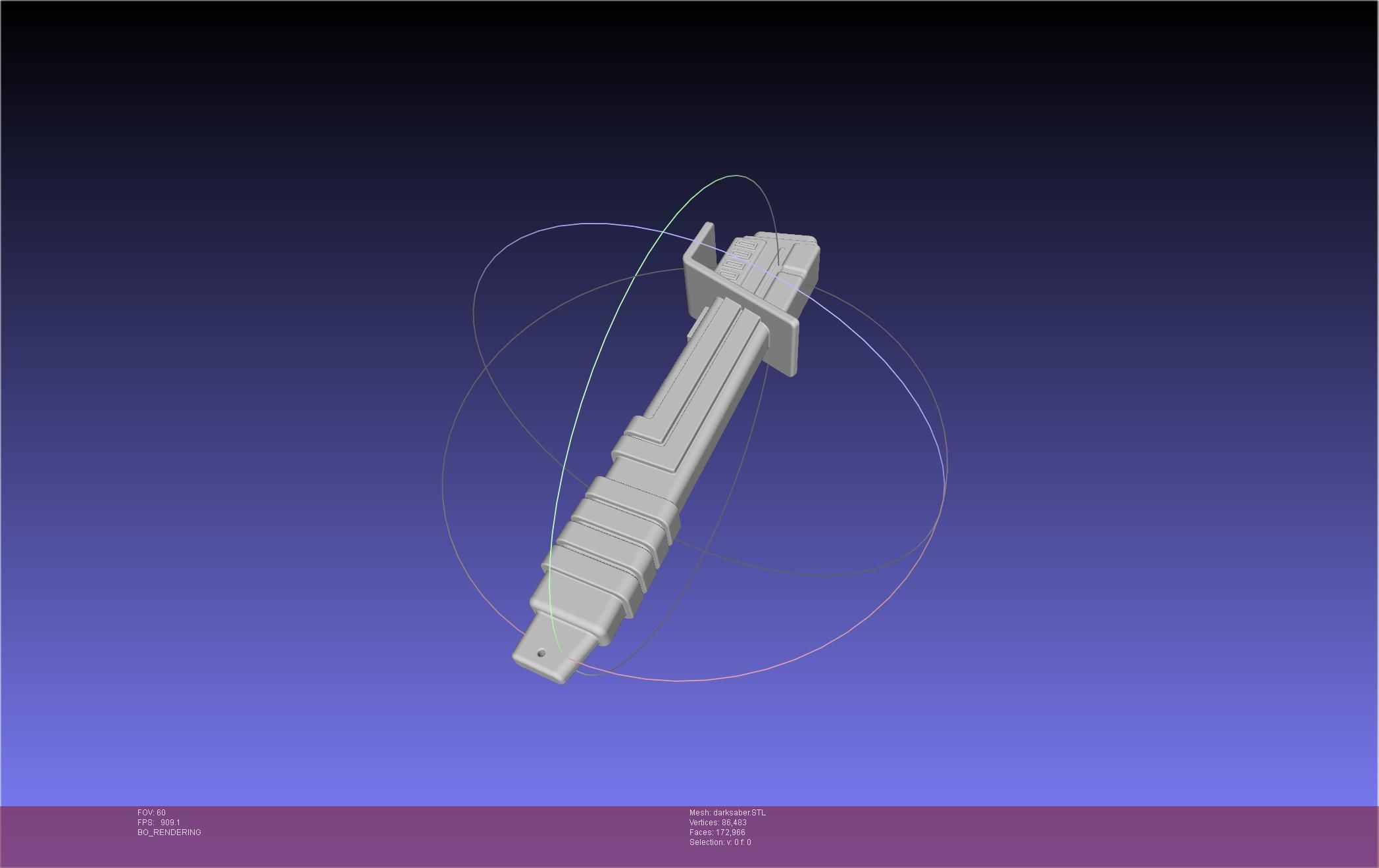Star Wars The Mandalorian Darksaber Basic Printable Model 3D print model_33