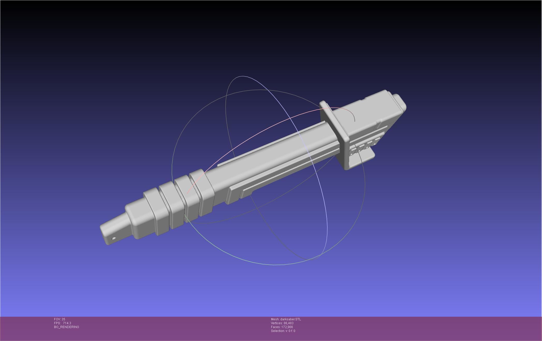 Star Wars The Mandalorian Darksaber Basic Printable Model 3D print model_99