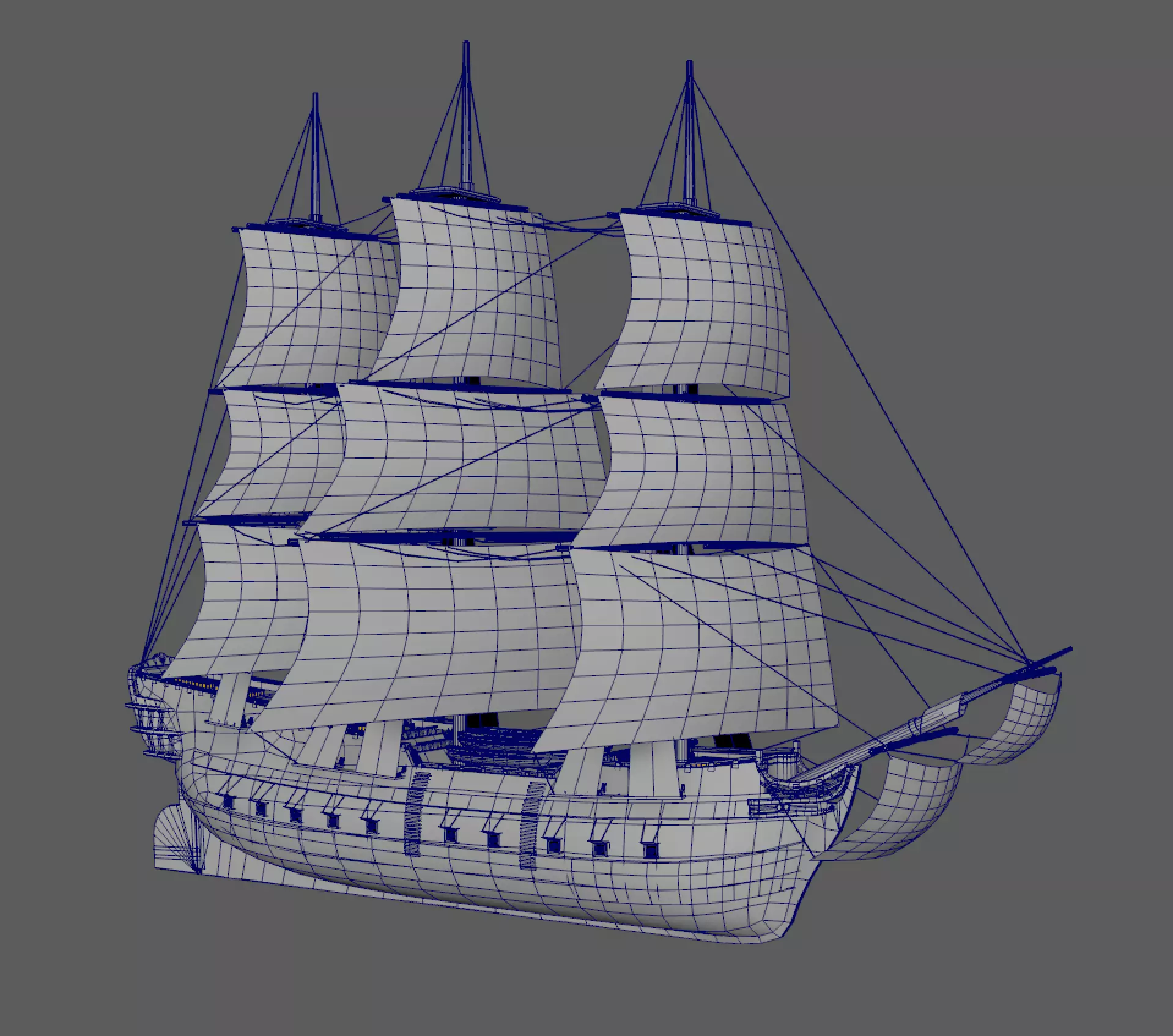Pirate Ship Low-poly 3D model