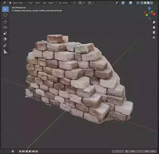 Piled paving stones for city construction environment 3D model 3D model