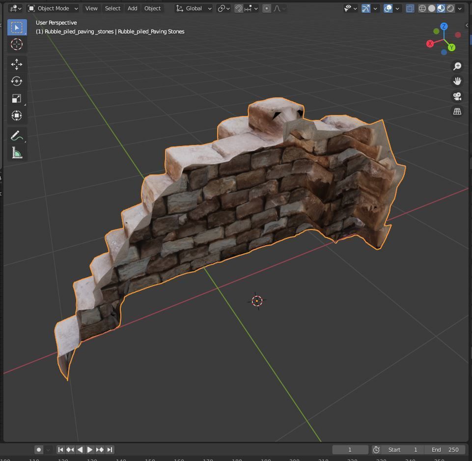 Piled paving stones for city construction environment 3D model 3D model_1
