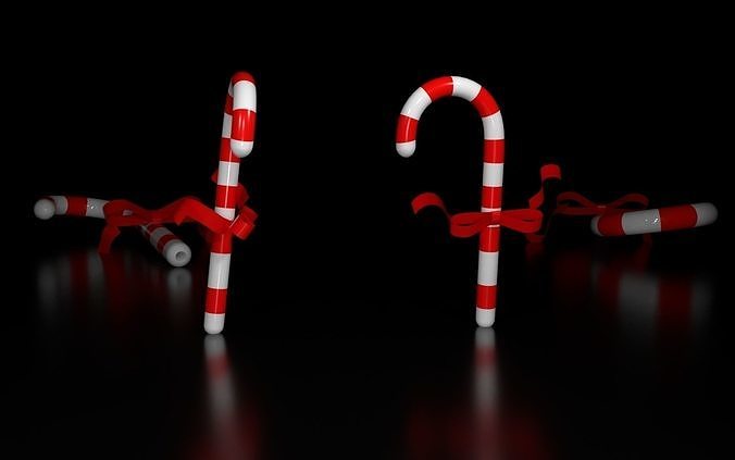christmas stick Free low-poly 3D model