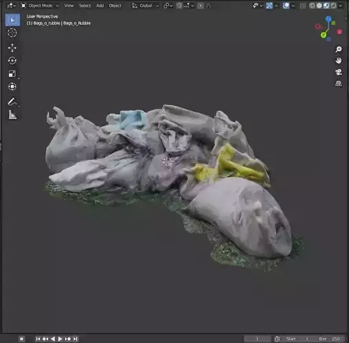 bags of rubble rubbish trash 3D model