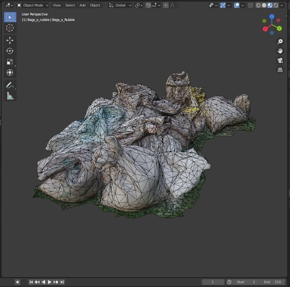 bags of rubble rubbish trash 3D model_3