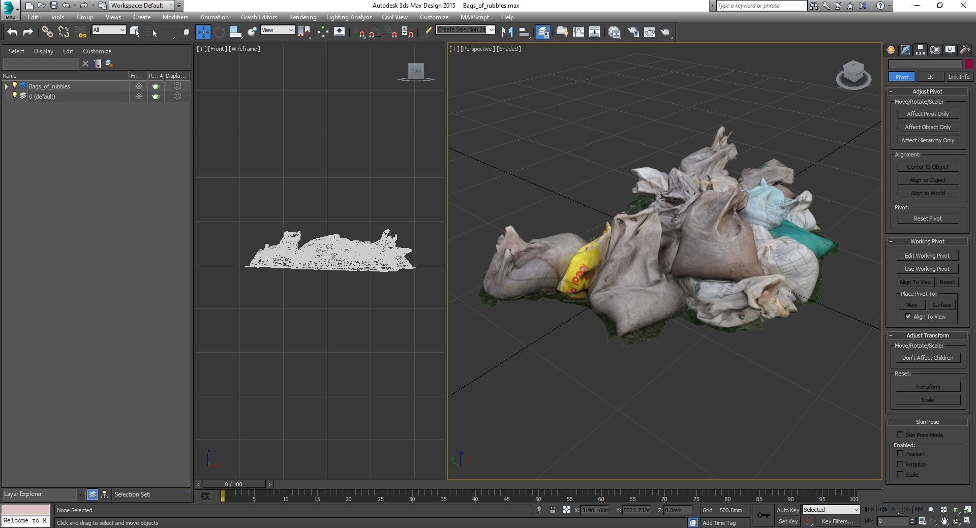 bags of rubble rubbish trash 3D model_4