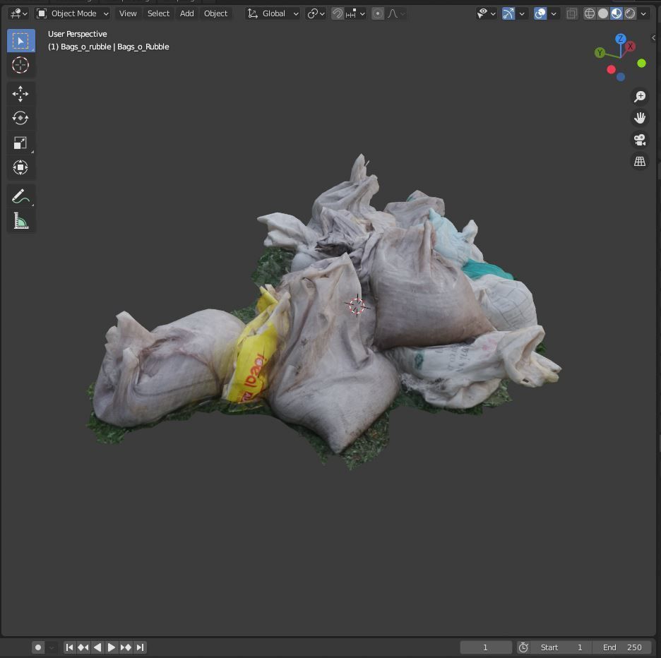 bags of rubble rubbish trash 3D model_1