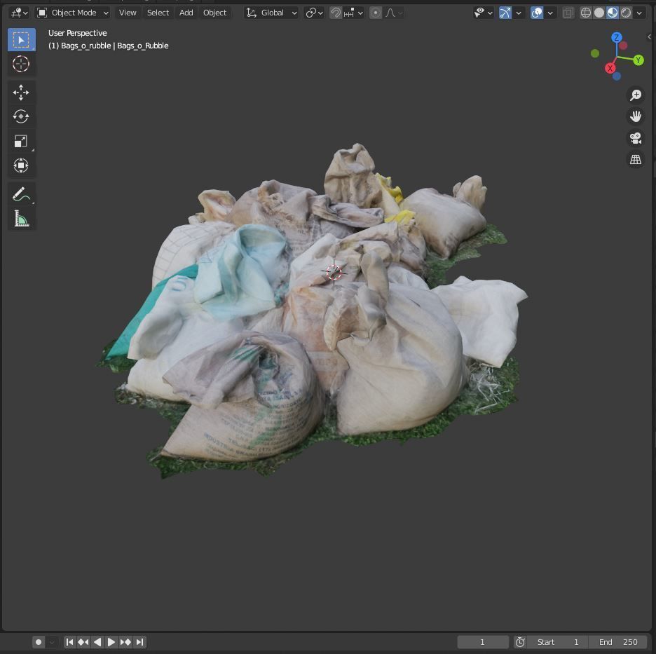 bags of rubble rubbish trash 3D model_2