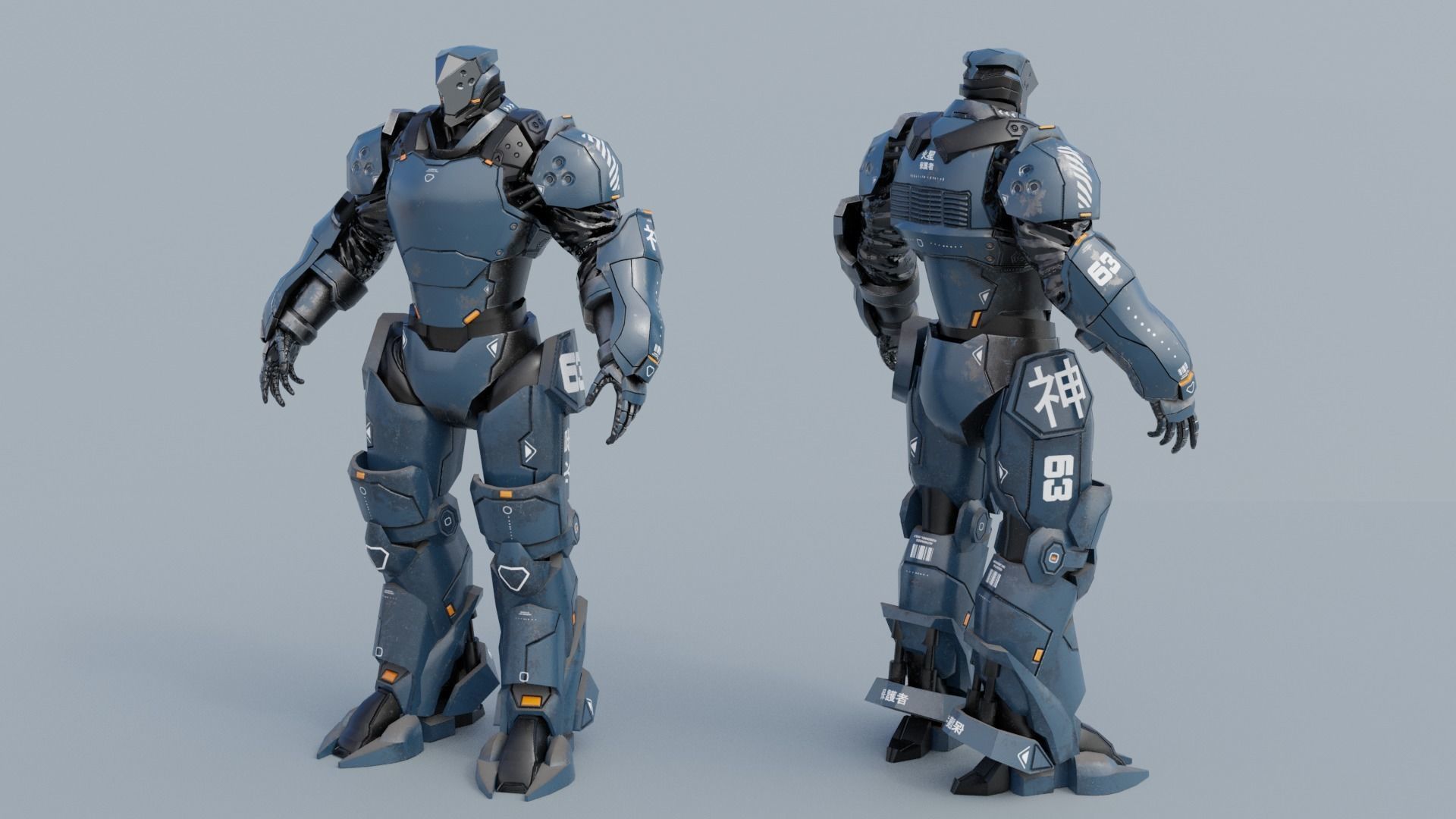 LOW POLY ROBOT - MARS Low-poly 3D model_9