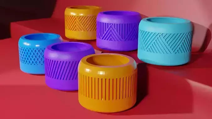 3D Printed Succulents Planters - 6 pieces 