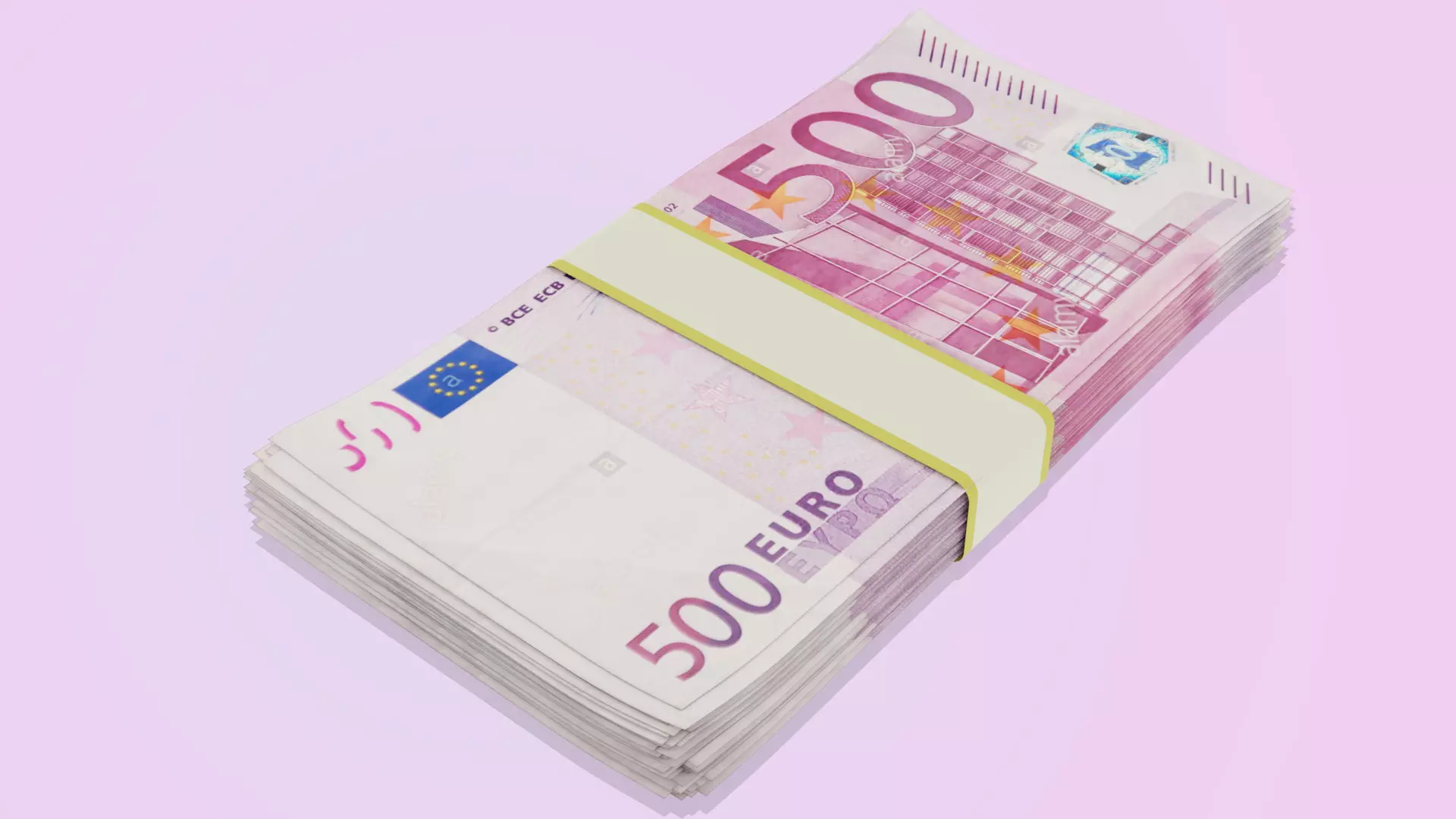 Euro Bills Low-poly 3D model