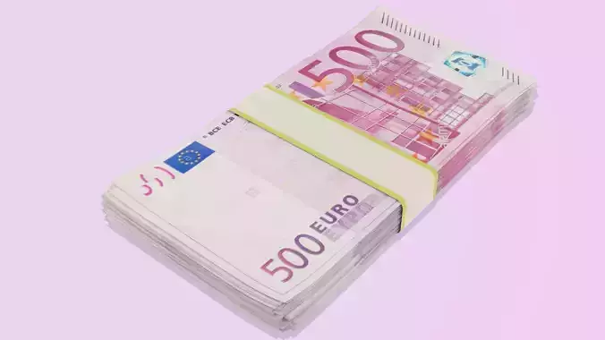 Euro Bills  Low-poly 3D model