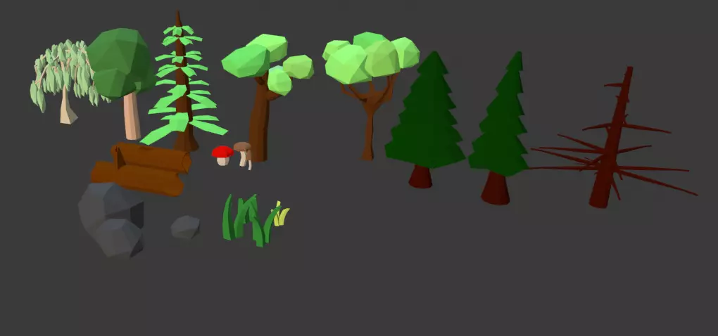 LowPoly Nature Assets Low-poly 3D model_0
