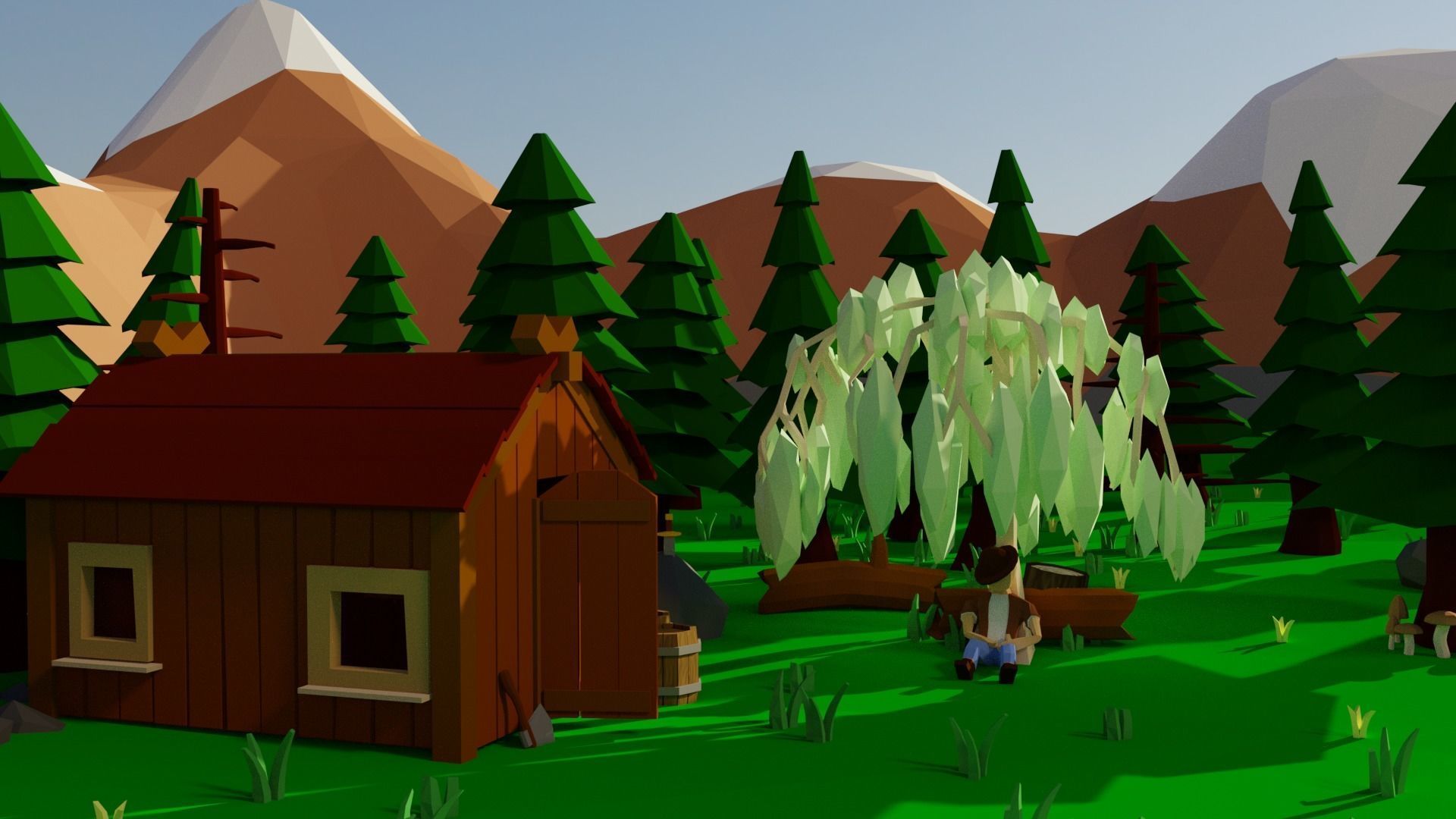 LowPoly Nature Assets Low-poly 3D model_1