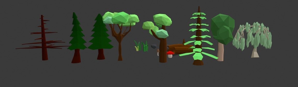 LowPoly Nature Assets Low-poly 3D model_7