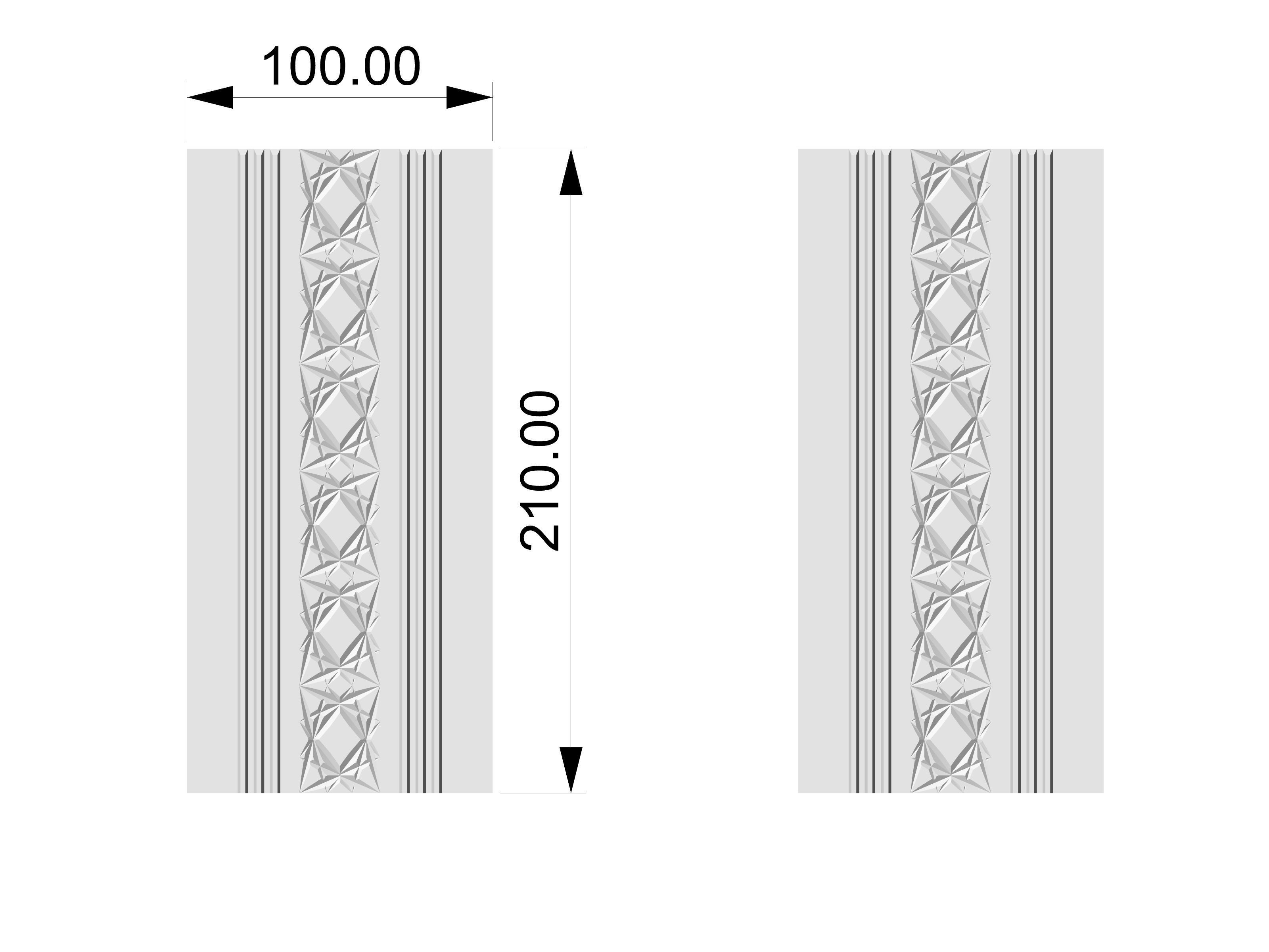 3d panel 002 decorative engraved and door  Free low-poly 3D model_1