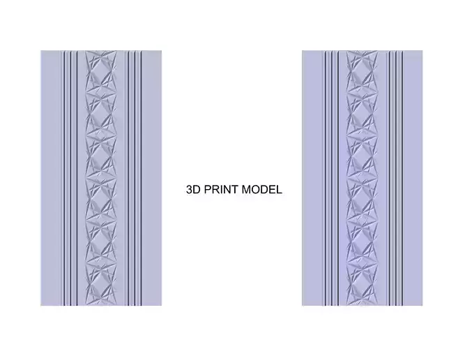 3d panel 002 decorative engraved and door  Free low-poly 3D model