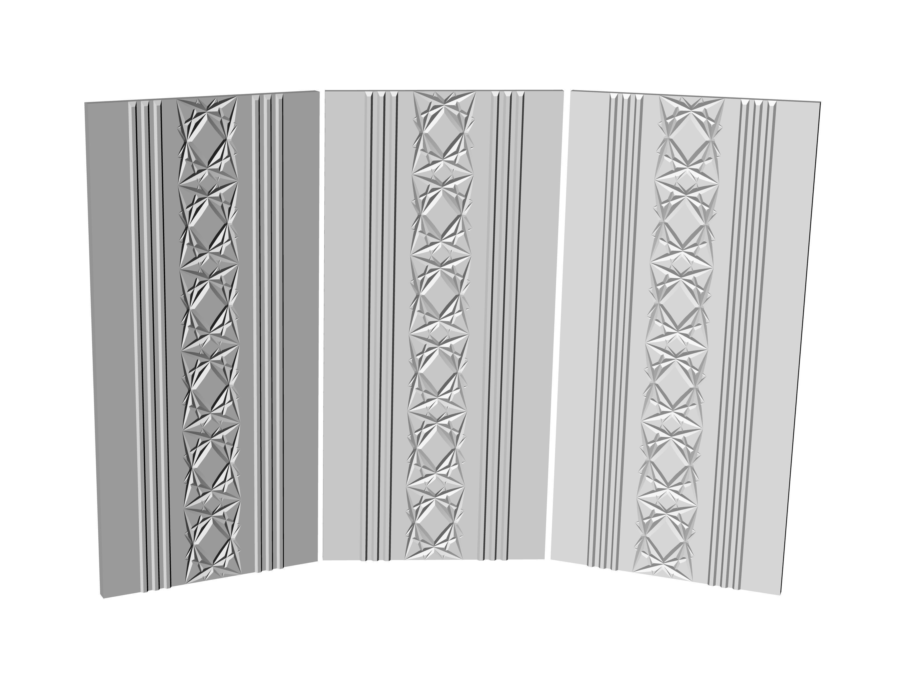 3d panel 002 decorative engraved and door  Free low-poly 3D model_4