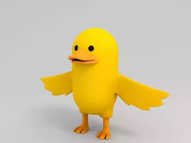 Baby Duck - cartoon character funny model 3D model