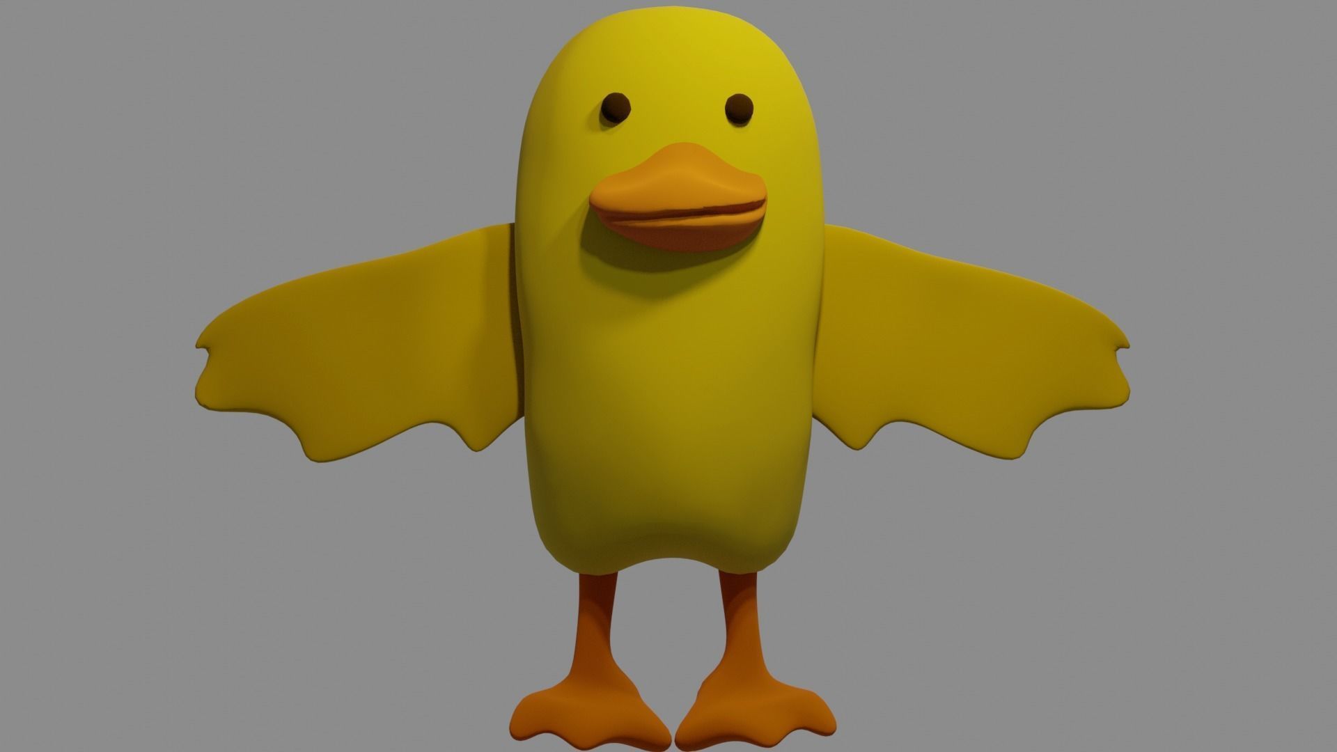 Baby Duck - cartoon character funny model 3D model_1