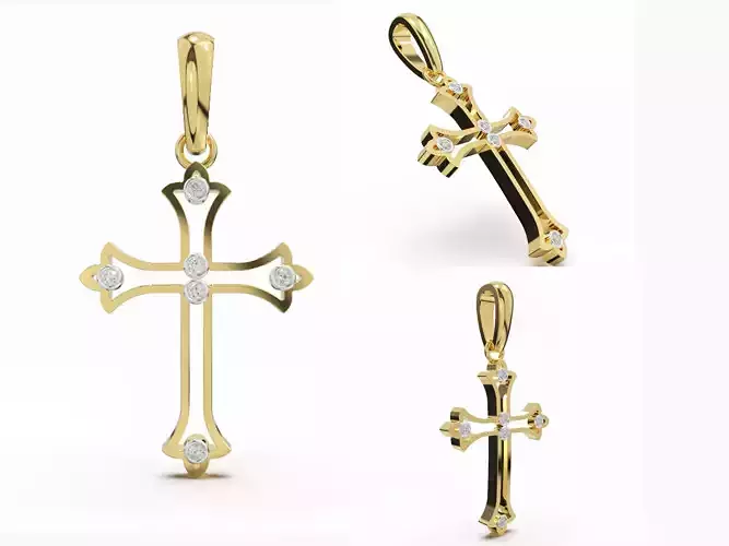 JESUS CROSS DIAMOND PENDANT