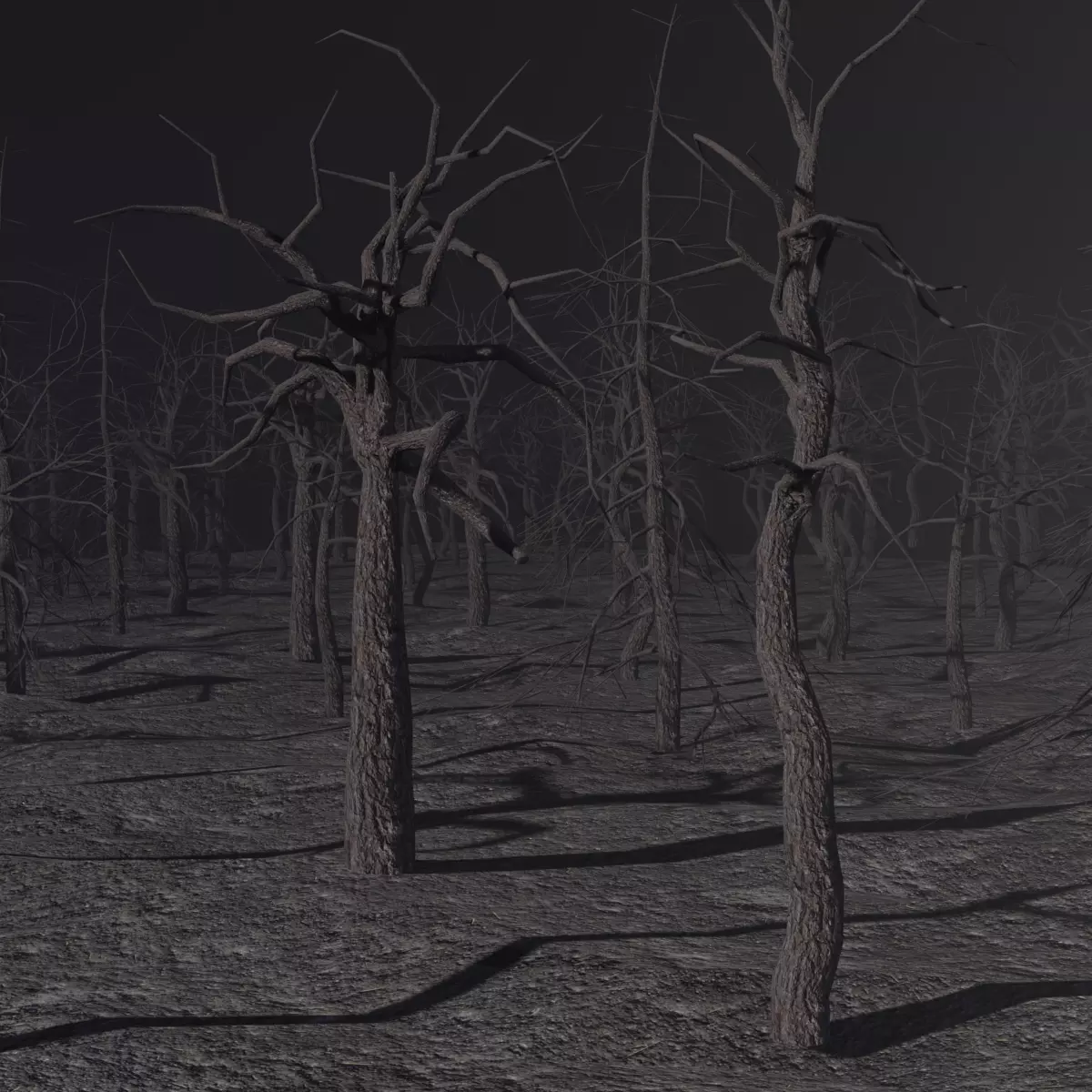 Spooky Forest Low-poly 3D model_0