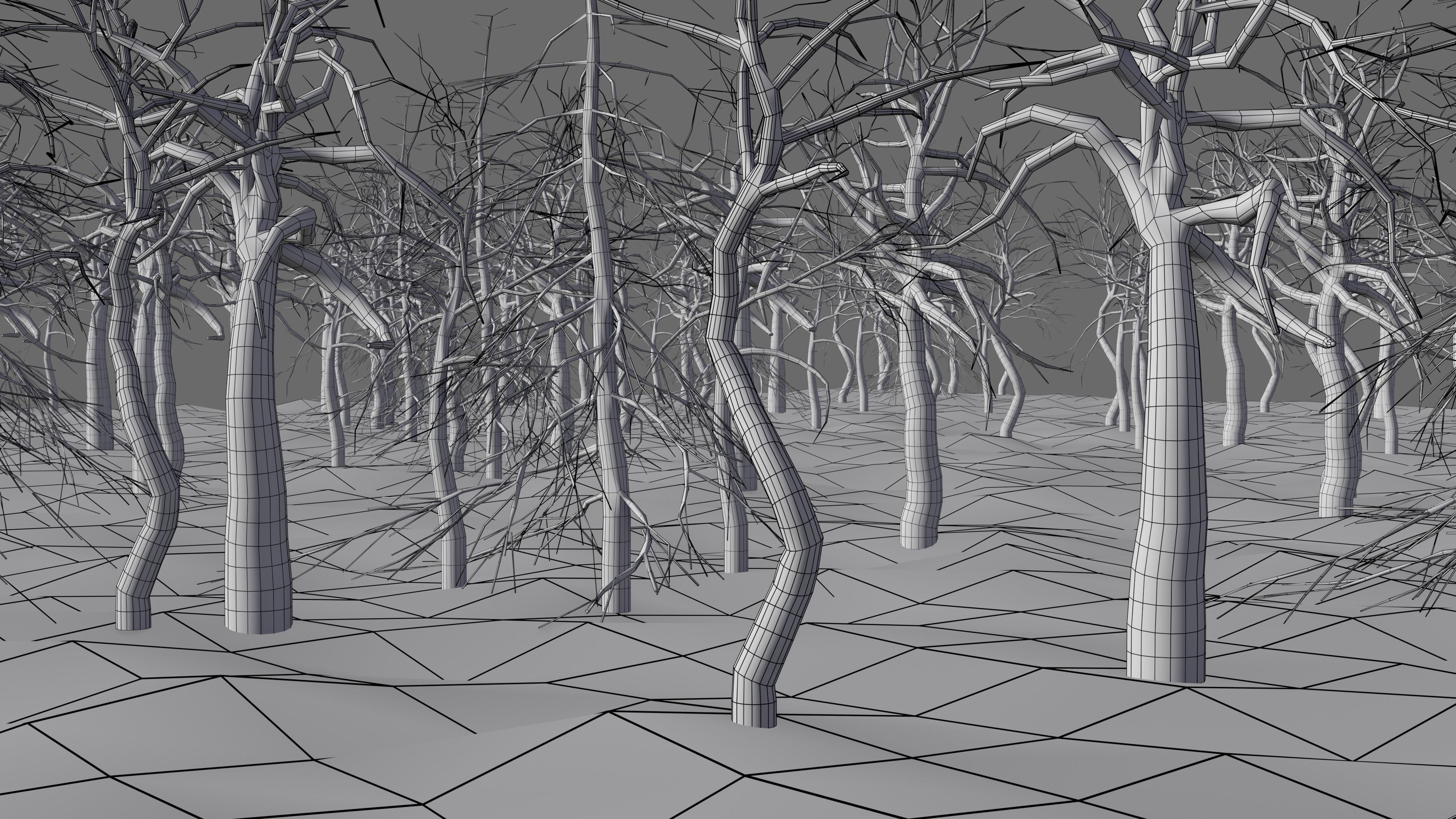 Spooky Forest Low-poly 3D model_4