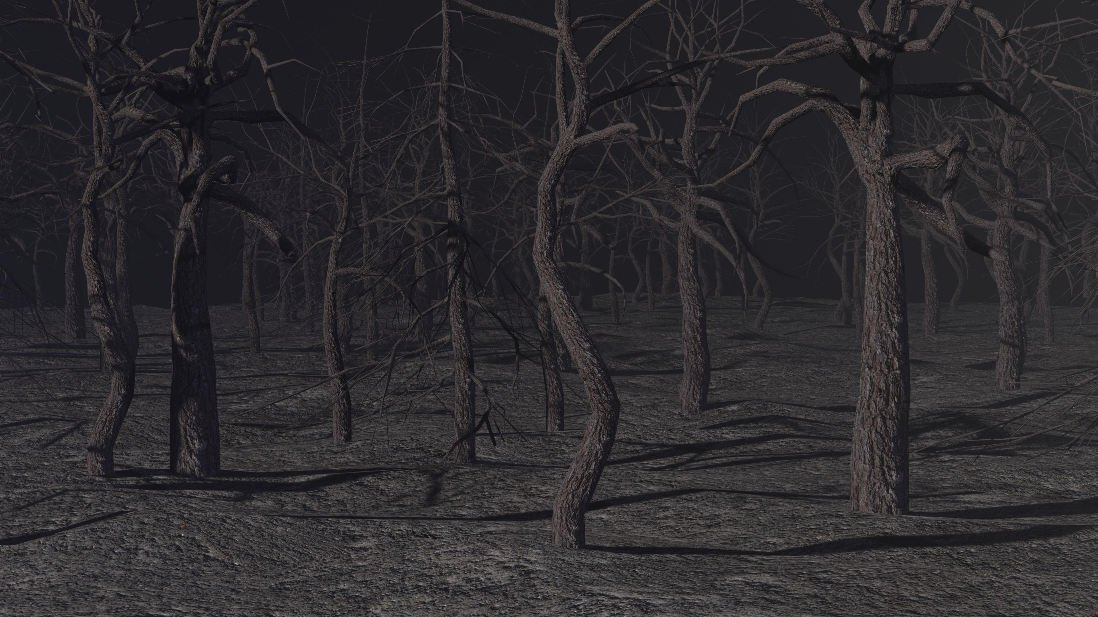 Spooky Forest Low-poly 3D model_1