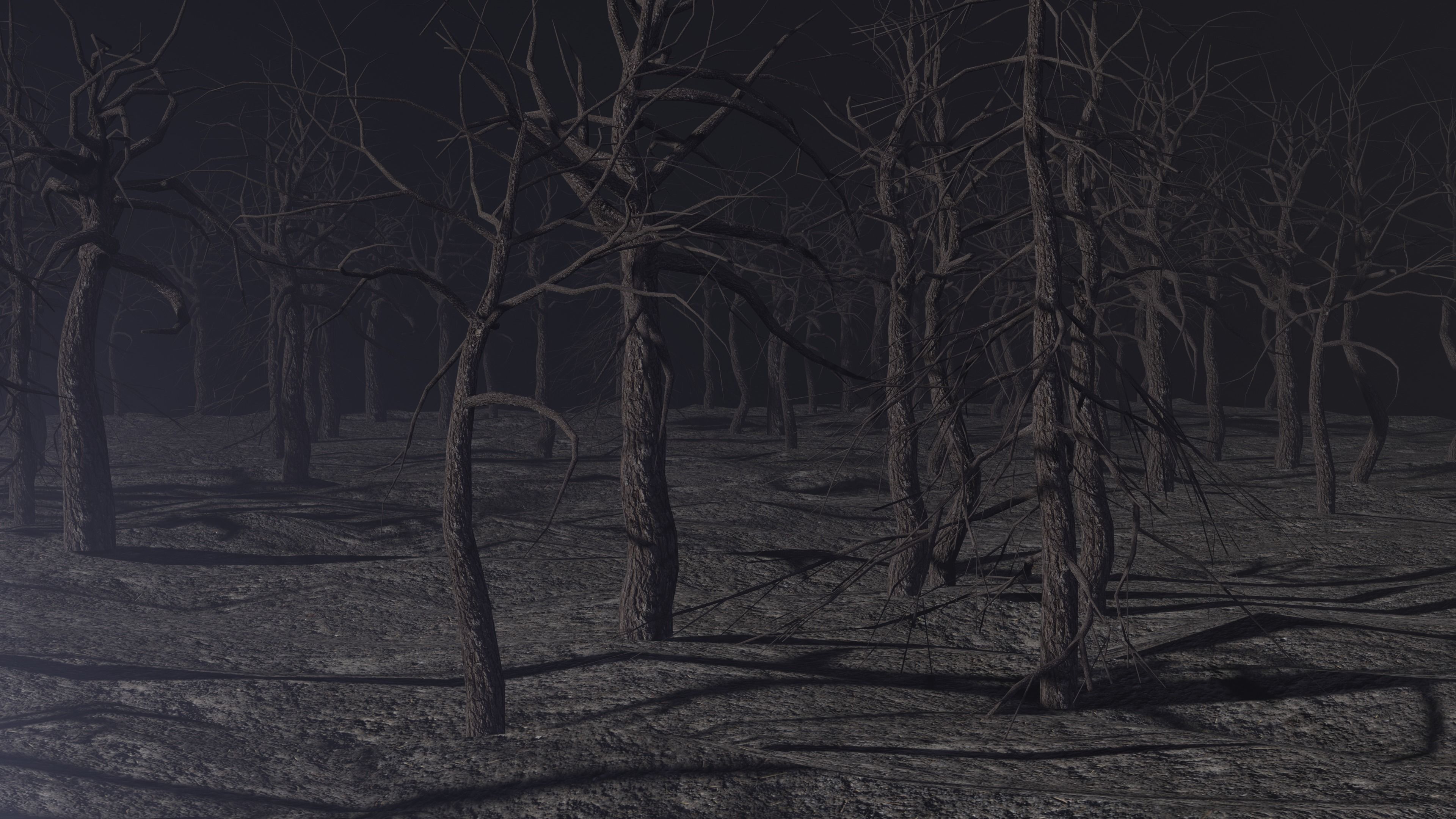 Spooky Forest Low-poly 3D model_2