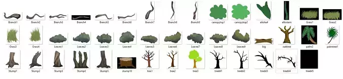 2D Tree Kit 1 by ZINKZONK 44 images 3D model