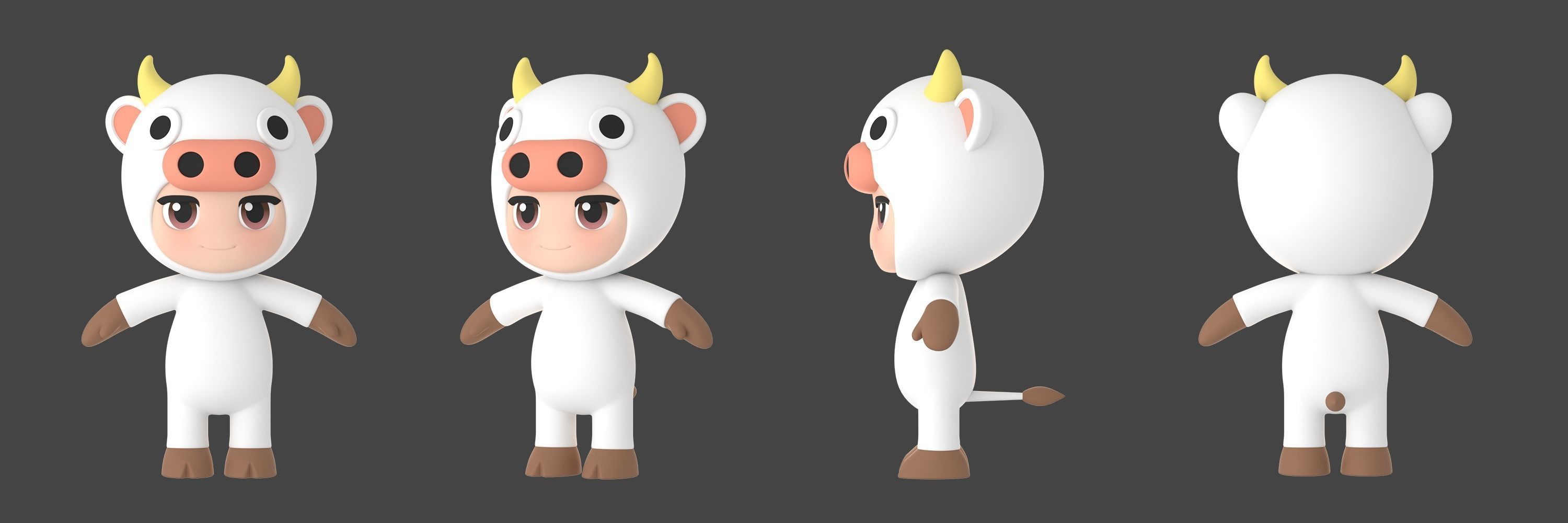 Hello Lucky Cow Low-poly 3D model_2