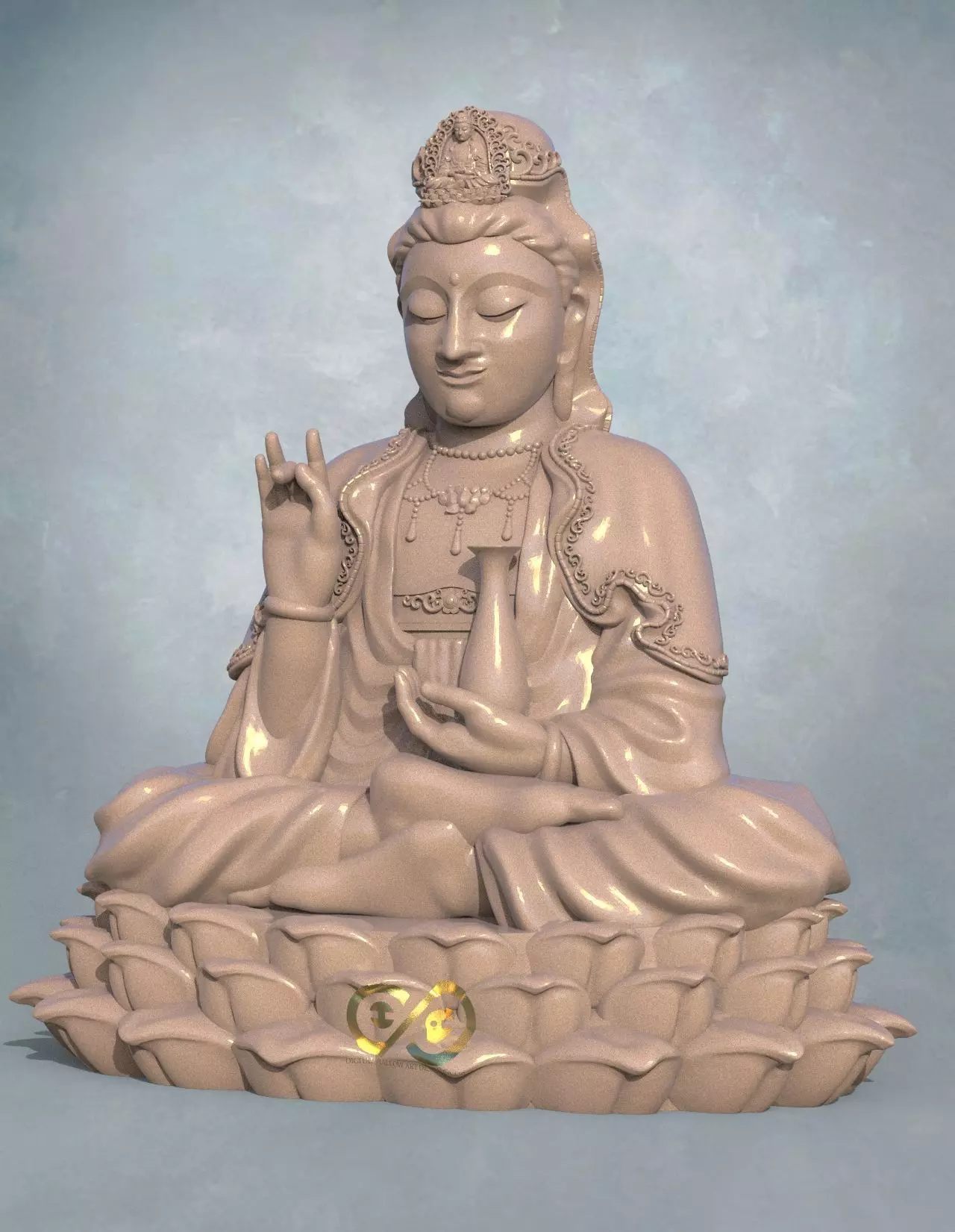 Guanyin For 3D Print - CNC 3D print model_0