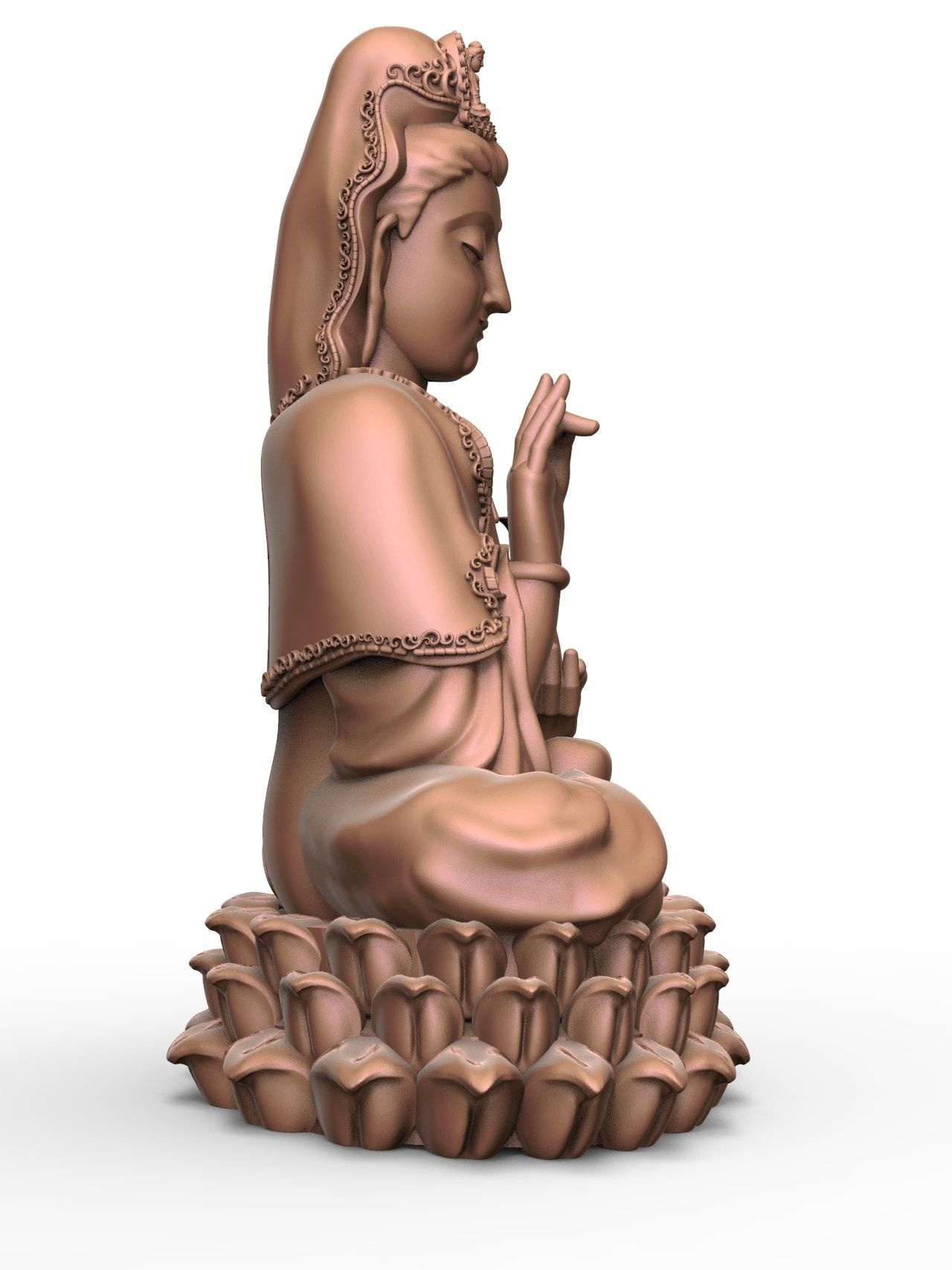 Guanyin For 3D Print - CNC 3D print model_3