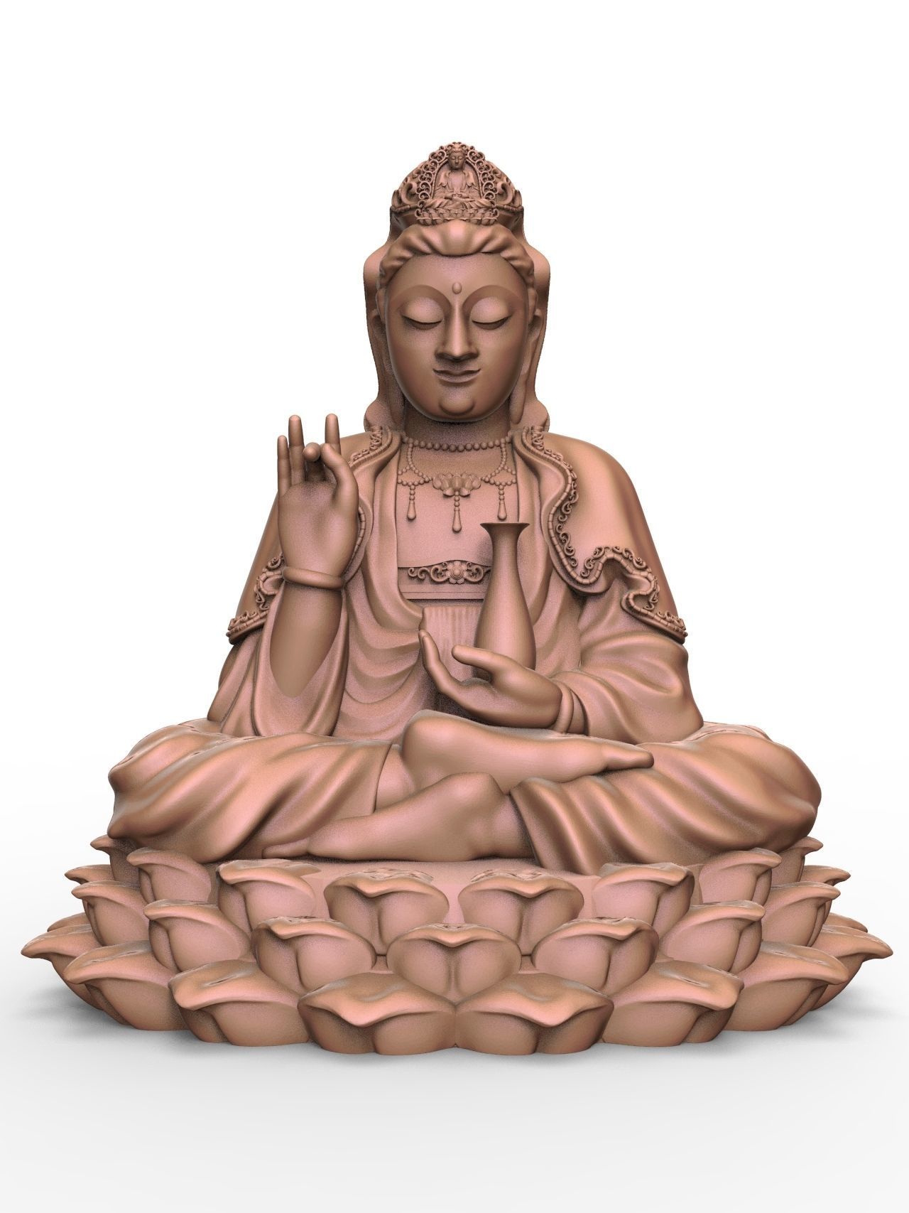 Guanyin For 3D Print - CNC 3D print model_1