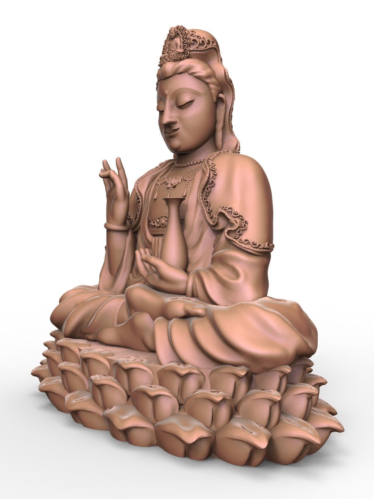 Guanyin For 3D Print - CNC 3D print model_2